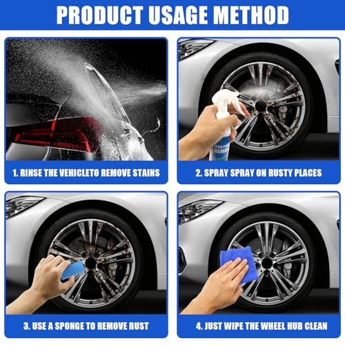 SHOWHEEL Rostentferner Sprayer, Rostlöser Spray, Rust Remover Spray, Rost Entfernen, Mehrzweck-Entrostungsreiniger, Autowartungsreinigung Rostlöser, Rostentferner für Metall/Fahrrad/Auto/Fahrradkette