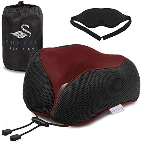 SunTal Ultimate Comfort Travel Pillow + Eye Mask – Prevent Neck Pain –