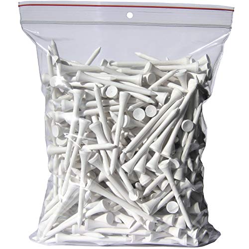 Premium Golf TEES - 70 mm (2 3/4") - 1.000 Stück - 100% Bambus - Farbe: weiß Cover