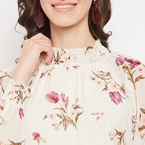 Image of Madame Women Off White Textile Top