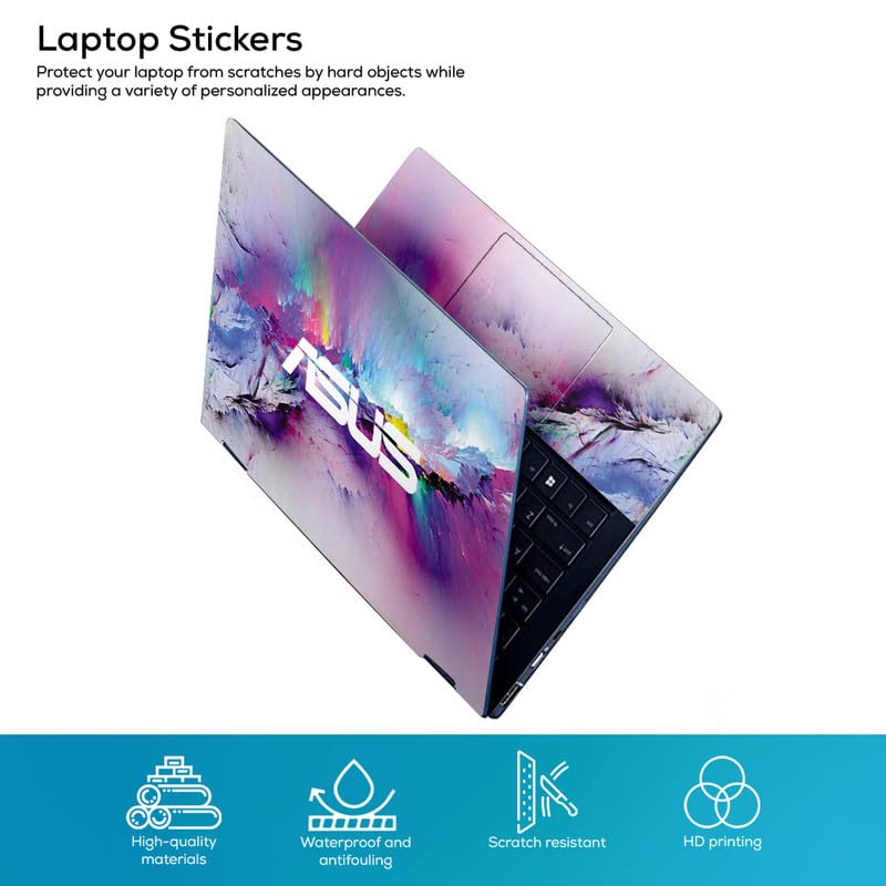 Image of Galaxsia Asus D49 Full Vinyl Laptop Skin /Sticker /Cover for 14 Inches Laptops Laminated-Removable-HD Quality Compatible for Hp-Dell-Sony-Lenovo-Asus etc.(13.8x9.6 Inches)