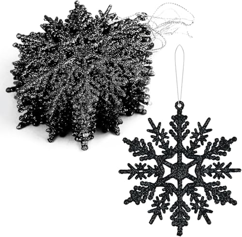 DERAYEE 12 Stück Schneeflocken Weihnachten Deko,Glitter Hängende...