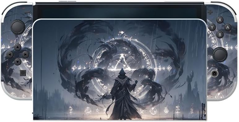 Vista 5 de PlayVital Juego completo de calcomanías protectoras para el modelo OLED de Nintendo Switch, calcomanías de vinilo personalizadas para consola Switch