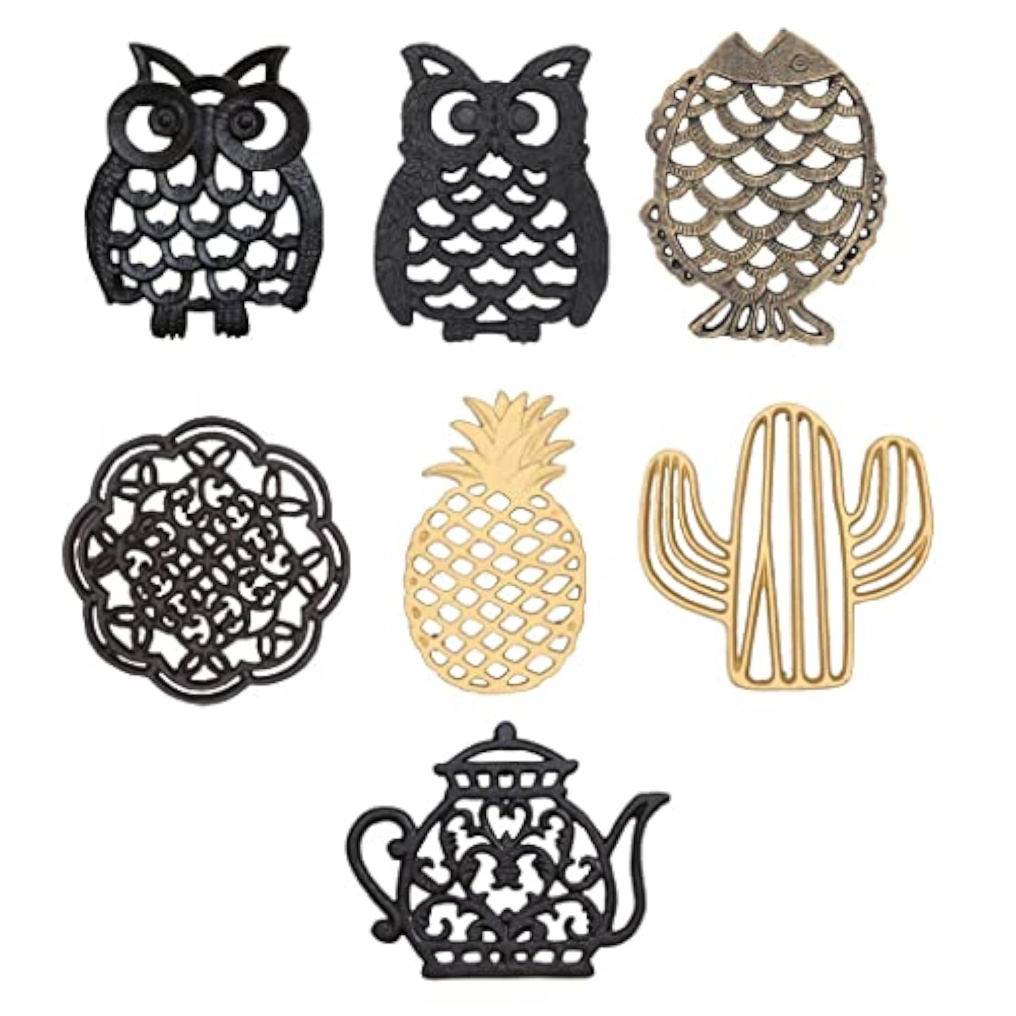 Teapot Trivet Raised Base Owl Fish Fruits Placemat, Dining Decor