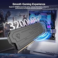 Netac DDR4 RAM 32GB Kit (2x16GB) 3200MHz DRAM 288-Pin UDIMM Desktop-Speicher CL16-20-20-40 1.35V Intel XMP 2.0 Computer-Speicher-Schwarz – Ansicht 3