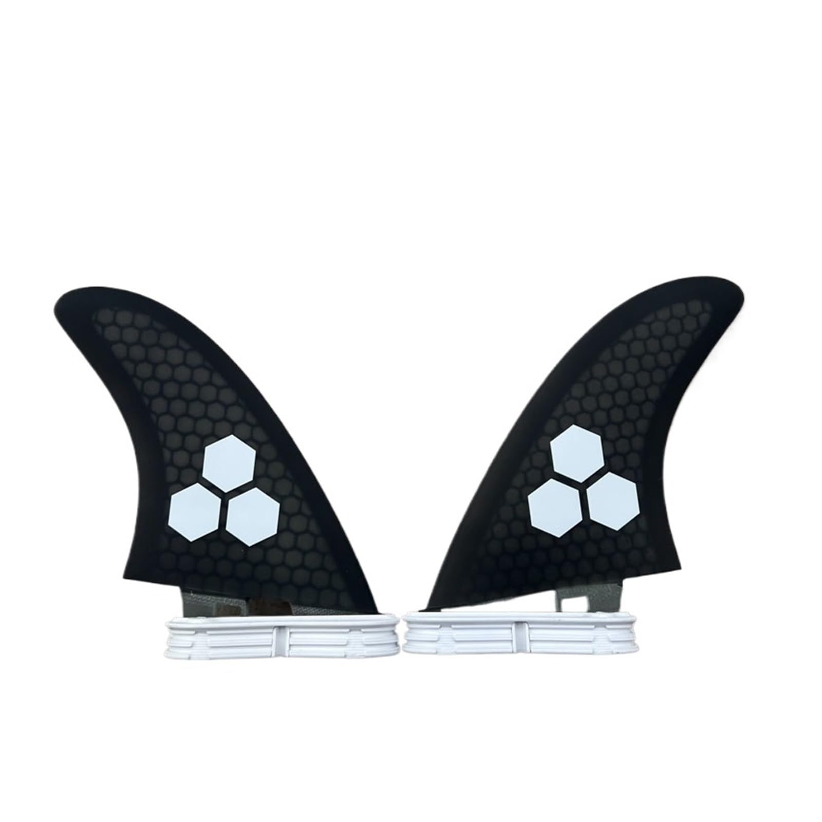 FCS II Black Surfboard Twin Fins Made By Fiberglass And Honeycomb