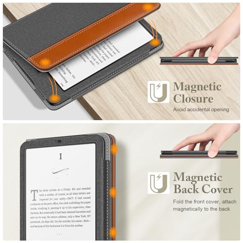Image of Fintie Case for 7 inch /6.8 inch Kindle Paperwhite(12th /11th Generation-2024 /2021) and Kindle Colorsoft Signature Edition -Slim Foldable Stand Cover Auto Wake /Sleep for Paperwhite 2024, Denim Gray