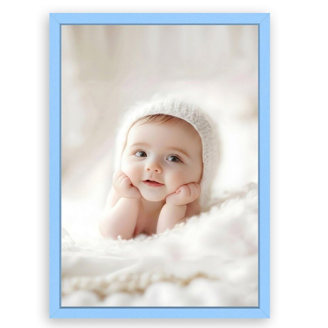 Procut Global Baby Blue 22x16" Sleek Picture Frame for Nursery, Baby Gift - Photo Frame with Perspex Front, Wall or Tabletop Display - Keepsake for Newborn, Baby Shower & First Photo Memories