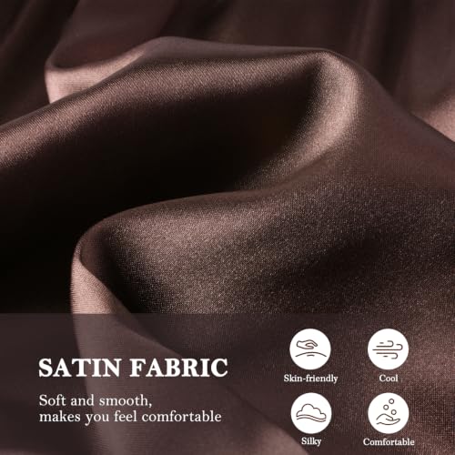 Image of AMY COULEE Mens Satin Boxer Shorts Silky Lightweight Pajama Bottoms Split Side Lounge Sleep Shorts