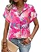 Timeson Womens Tops Dressy Casual: Summer Work – Ladies Tops and Blouses – Short Sleeve Business Casual Shirts Dressy Chiffon Professional Office Outfits Floral Collared Interview Formal Loose Fit XL
