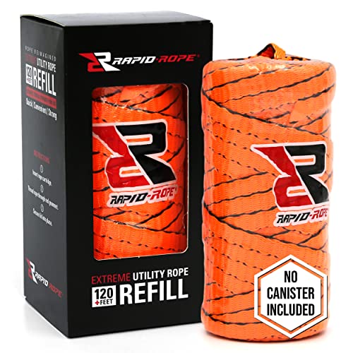 ラピッドロープ 多目的 絡まないロープ キャンプ ハイキング 狩猟 釣り パラコード マルチツール タクティカルギア サバイバルキット 登山の必需品 牽引 タイダウンロープ オレンジ リフィル