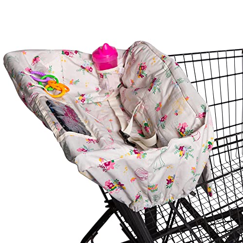 Image of Disney Baby by J.L. Childress Shopping Cart & High Chair Cover for Baby, Kids, & Toddler - Cover for Grocery Carts & Restaurants, Universal Fit - Disney Princess