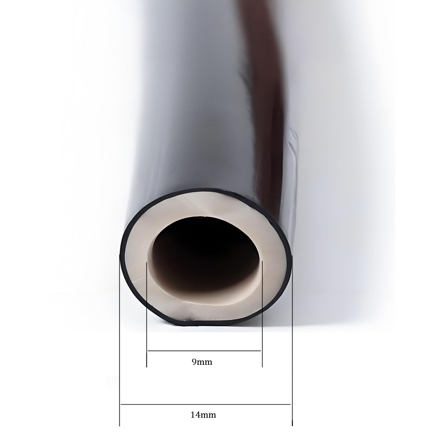 Manguera de aire Negro Autosumergida - Manguera flexible de PVC para bomba de aire, estanque, acuario y estanque de carpas Koi, ecológica y no tóxica para peces y plantas (DI 9 mm, 14 mm, L 20 m