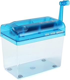 Portable Hand Shredder A6 Paper Shredder AJDOLL Manual Paper Shredder Mini Paper Cutting Machine with 1.5L Basket Office S...