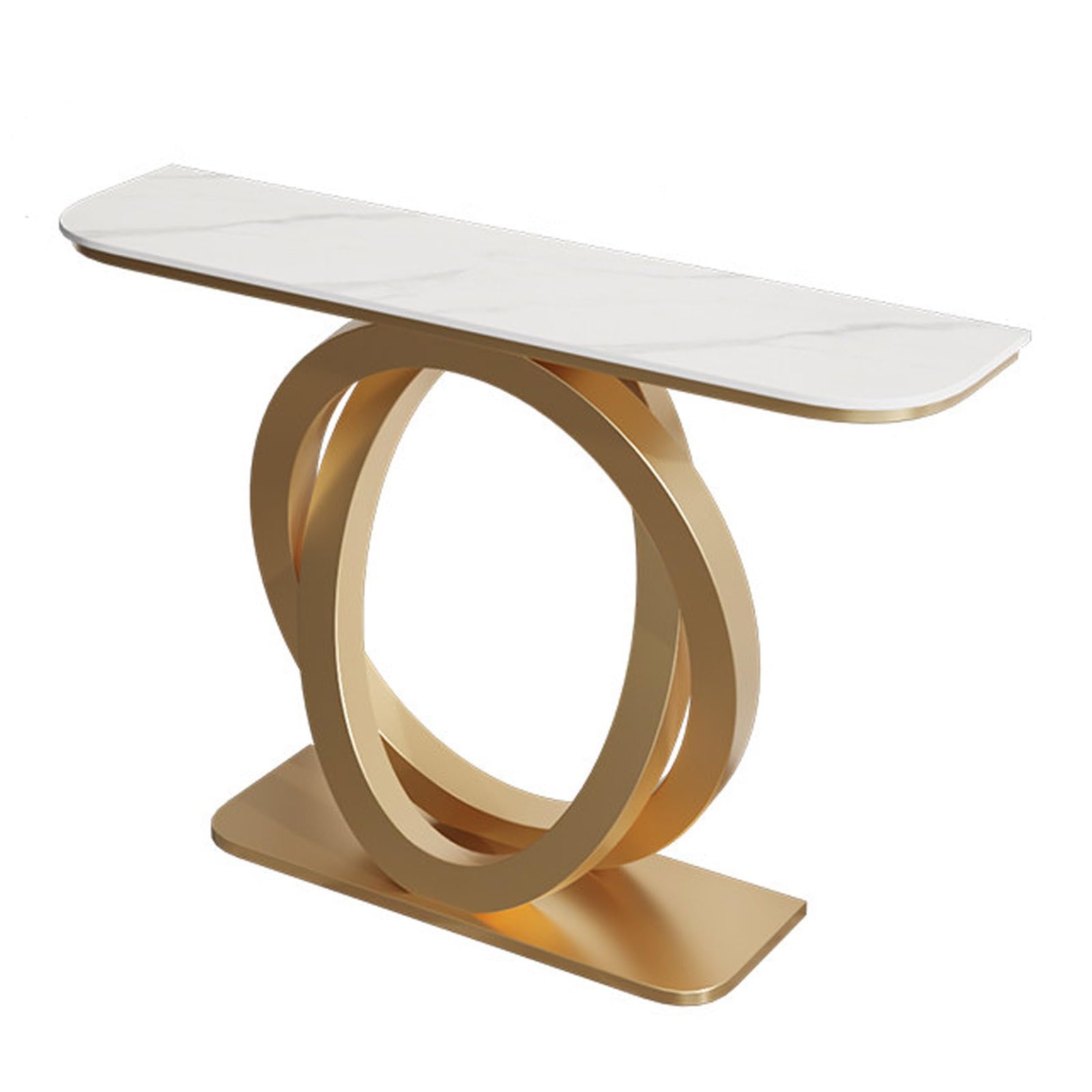 Tavolo consolle in pietra sinterizzata, tavolo da ingresso sottile, tavolino moderno da posizionare dietro al divano, tavolo lungo con struttura in metallo(Type B,100x30x80cm/39.3x11.8x31.5in)