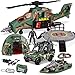 JOYIN 10-in-1 Jumbo Militare Giocattolo Elicottero da Combattimento Set con Giocattoli di Veicoli Militari e Figure di Azione Militari, per Giocattoli Da Combattimento Gioco di Fantasia