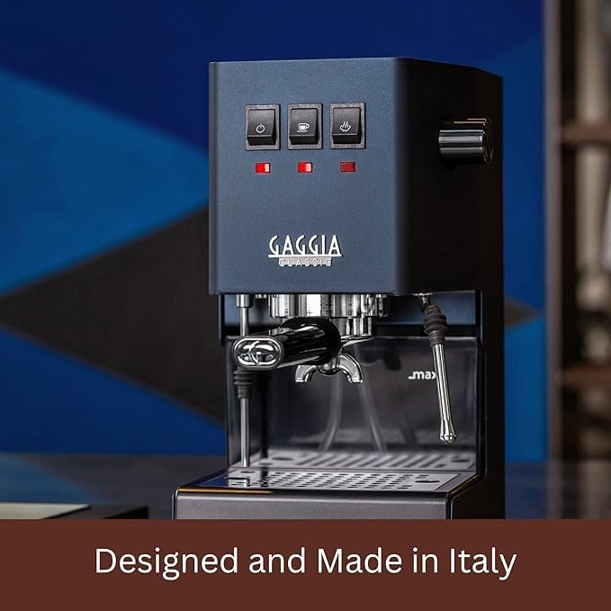 Image of Kaapi Solutions E24 Semi-Automatic Espresso Coffee Machine | 15 Bar Italian Pump | Commercial Steam Wand | Ground Coffee Compatible | Classic Blue Finish