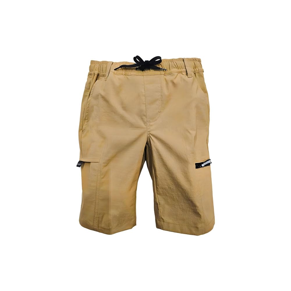 INGEAR Boys Cargo Jogger Pants, Elastic Waist, Zipper Pockets, Casual School Trousers (US, Alpha, Medium, Tan Shorts)