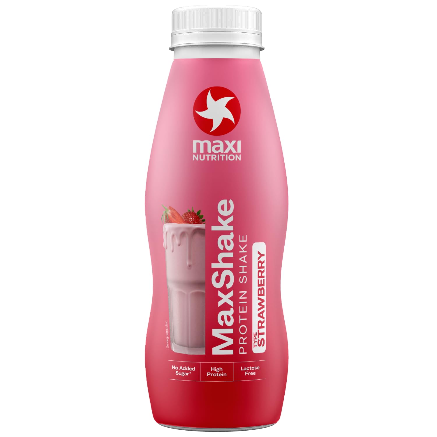 MaxiNutrition MaxShake Batido de Proteínas 25 g Pack 12 x 330 ml Bajo en Grasa Sin Lactosa Sabor Fresa