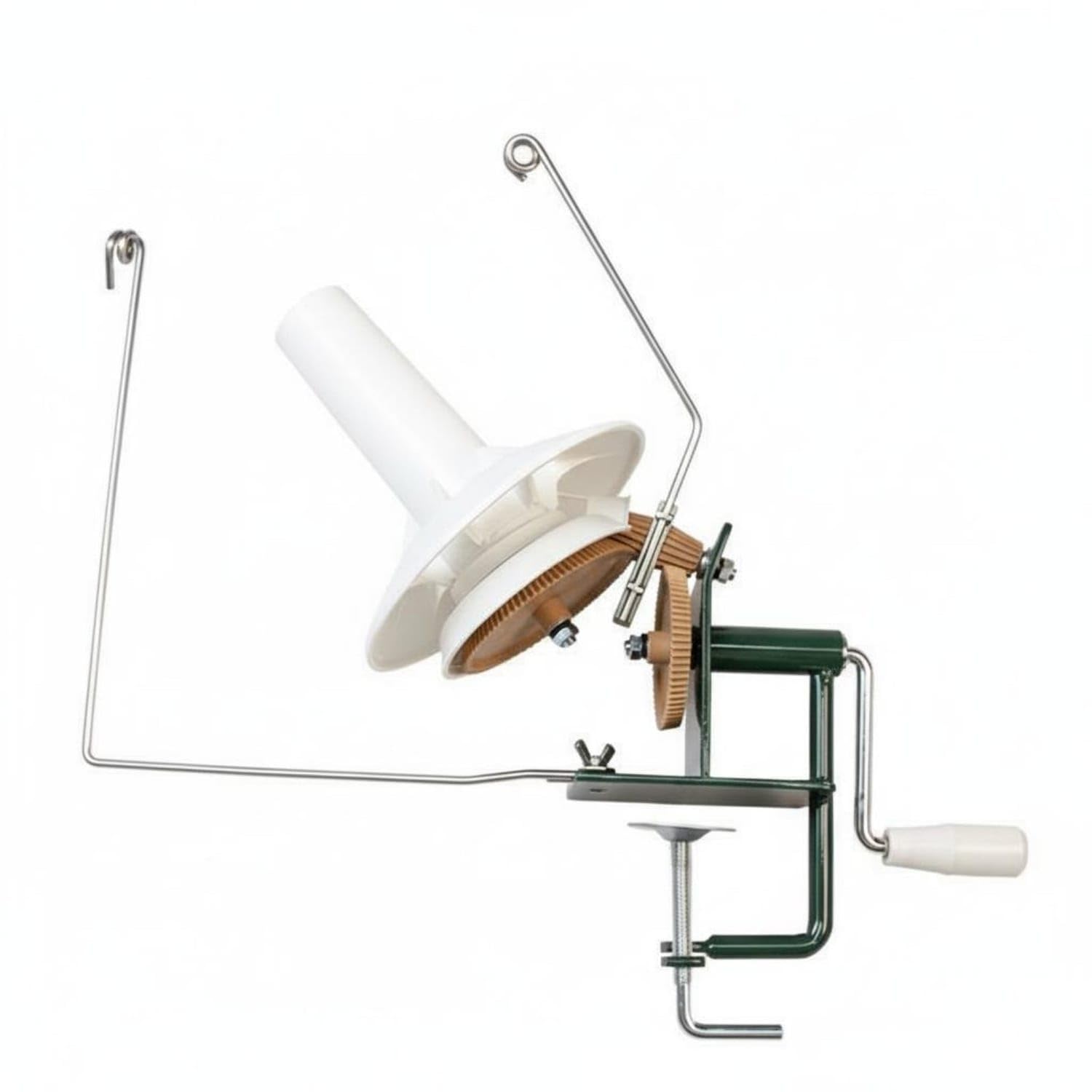 Stable Clamp Mount Large Capacity Yarn Winder Tangle-Unrestricted Winding Hand Crank Yarn Winder Long-Lasting, Dark Green Nylon-image-2