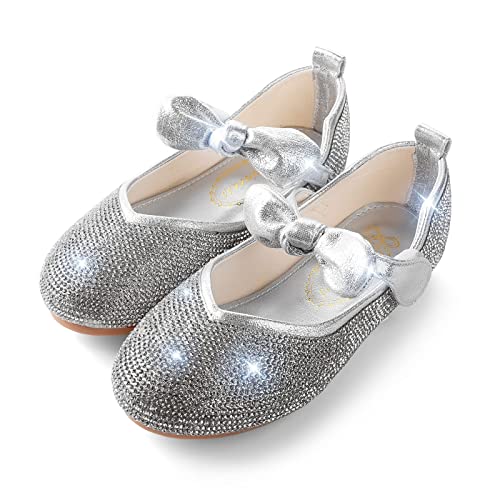 Girls Glitter Bridesmaids Shoes Party Wedding Princess Dress Flat2
