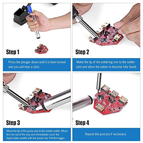 Image of Solder Sucher Desoldering Vacuum Pump Solder Removal Tool, One Hand Operation, Very Sturdy
