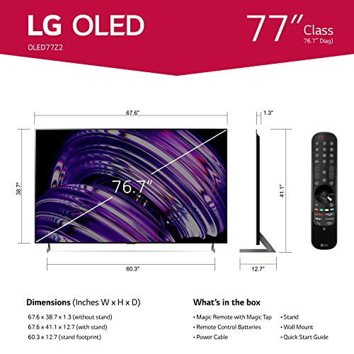Image of LG 77-Inch Class OLED Z2 Series Alexa Built-in 8K Smart TV, 120Hz Refresh Rate, AI-Powered 8K, Dolby Vision IQ and Dolby Atmos, WiSA Ready, Cloud Gaming (OLED77Z2PUA, 2022)