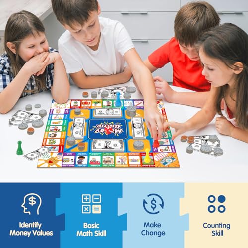 Juego educativo de mesa para niños con dinero y matemáticas miniatura 2
