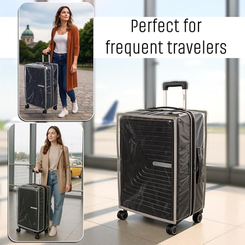 Image of Storite Transparent Suitcase Cover Set for 20, 24 & 28 in Trolley | Durable Waterproof PVC Material Protects Luggage From Dust Scratches Scuffs And Everyday Wear During Travel