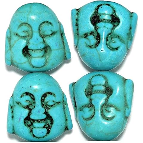 AnsonsImages 20pcs 20x19x11mm Buddha Head Spacer Turquoise Loose Beads Cover