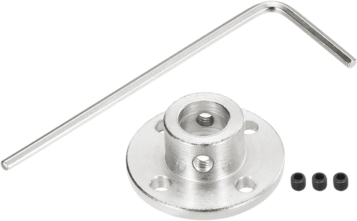 1 Pcs 10mm Flange Coupling Connector Rigid Guide Model Coupler Accessory Shaft Axis Fittings with Mini Hex Wrench and Fastening Screw for DIY RC Model Motors