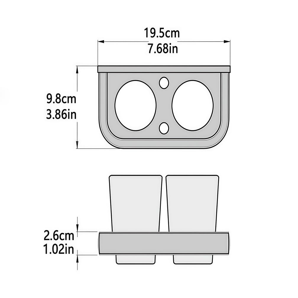 Soporte para cepillo de dientes de baño con vasos de cerámica dobles montados en la pared, organizador de vasos de latón para baños, accesorio dorado funcional para un cuidado bucal cómodo