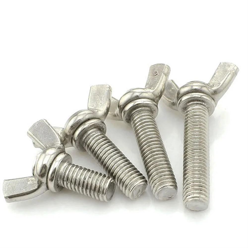 Dado a Mano 80 bulloni ad Alette in Acciaio Inossidabile M6x25 304, Vite a Farfalla con Dado ad Alette