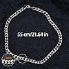 Men's Necklaces, 5 mm Chain 55 cm Length Silver Chain Mens Stainless Steel Necklace for Men Chain Gifts for Boy Husband Brother Boyfriends #1