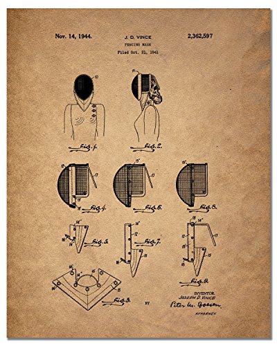 Fencing Patent Prints - Set of 4 (8 inches x 10 inches) Photos - Thumbnail 4