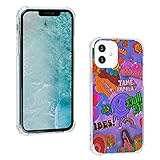 cucumb Hippie for iPhone 1212 Pro Case,Hipie Indie Collage Trippy Happy Face Vibes Case with Design...