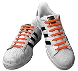 Kicks Adults Orange - Tieless Elastic Silicone No Tie Shoelaces