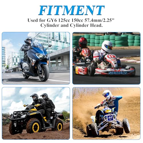Image of New Olym 57.4mm /2.25 inch Complete Short Non-Bending Case Engine Gasket Set for ATV Go Kart Moped Scooter 4 Wheeler Quad Bikes 4-Stroke GY6 125cc 150cc 152QMI 157QMJ Engine