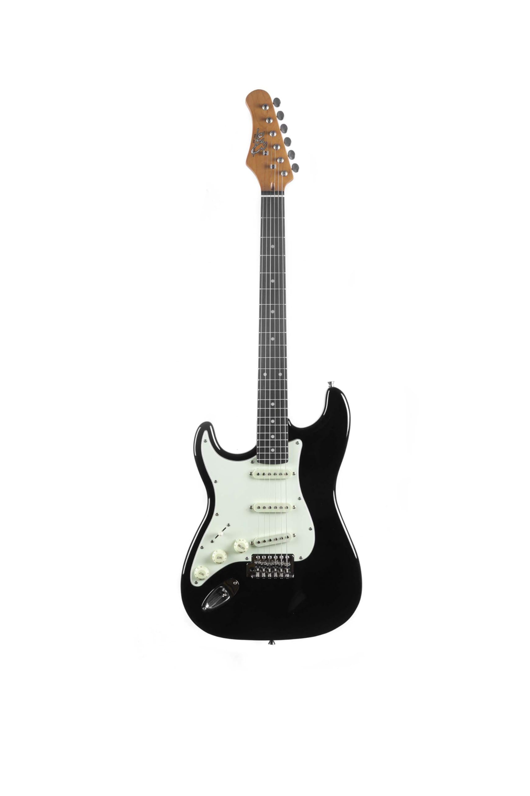 EKO GUITARS - Chitarra Elettrica Mancina, ST-300, LH, Corpo in Pioppo, Manico in Acero, Tastiera in Laurel, Pickup SSS, Ponte Tremolo, Design Strat Vintage, Colore Black