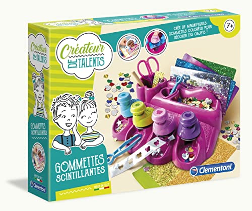 Clementoni- Créateur de Talents-Gommettes Scintillantes, 7 - 10 ans, 52341, Multicolore