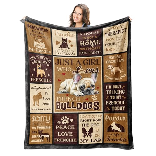 Peliny Chrid French Bulldog Throw Blanket