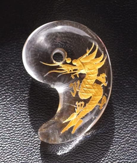 Amazon.co.jp: [shylph - シルフ] 水晶勾玉 青龍 金彫り 30mm (1個 
