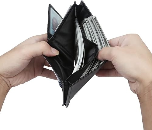 Miniatura 3 de Guarditude Mens Bifold Wallets Large Capacity RFID Blocking Genuine Leather Wallet Includes ID Window and 15 Credit Card Slots, Gift for Men