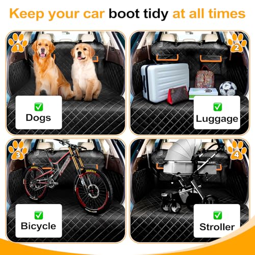 DATEFUN Kofferraumschutz Hund mit Seitenschutz und Ladekantenschutz - Universale Hundedecke Kofferraum - Wasserdicht & Kratzfest Hundedecke Auto Kofferraum Schutzmatte für SUV, Van und Kombi