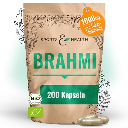 Bio Brahmi Kapseln – 200 Kapseln – Bacopa Monnieri perfekt dosiert – 1000 mg Brahmi pro Tagesdosierâ€¦ – Miniatur