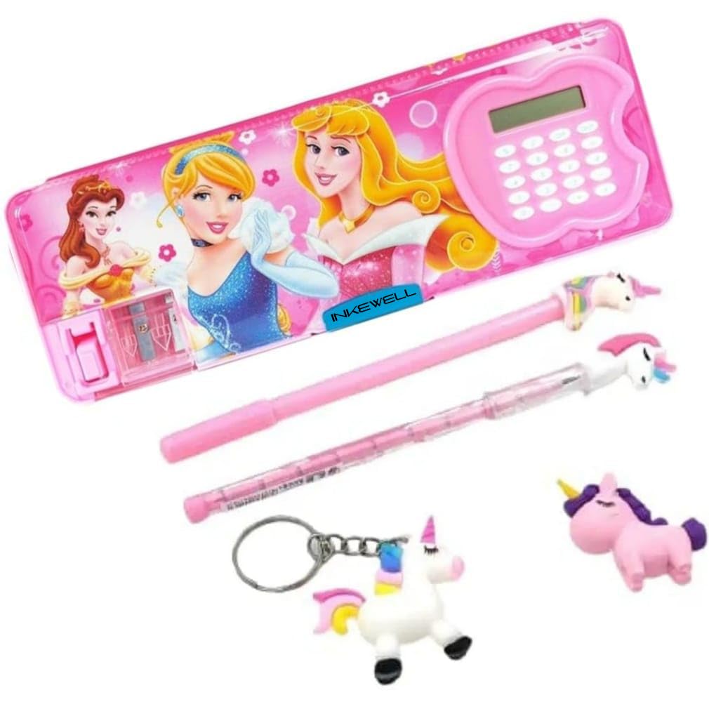INKEWELL BARBIE THEMED Geometry Box with inbuilt calculator and sharpner combo of Unicorn Pen,Pencil,Keychain and Eraser Kids Boys and Girls |Stationery Set | Birthday Return Gift. (B0D77NMLXY) Amazon Price History, Amazon Price Tracker