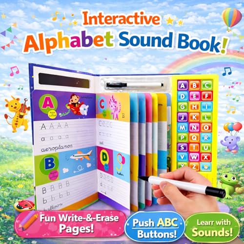 Image of ABCD & Numbers Musical Sound Book Combo Set | Interactive Alphabet & Counting Sound Board Books for Early Learning - Learn Numbers & Alphabet (Alphabet & Number)
