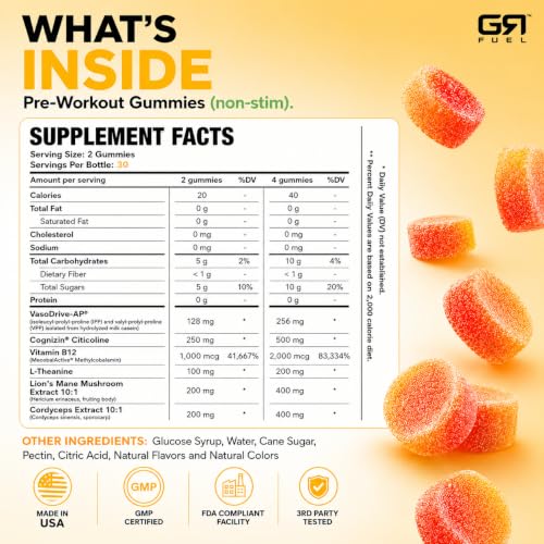 Image of Non-Stim Pre Workout Gummies, Tropical Blast, 30 Servings
