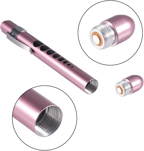Miniatura 4 de Aokin Luces de bolígrafo médico para enfermera, médico, linterna médica LED reutilizable con medidor de pupila y regla, luz blanca, oro rosa
