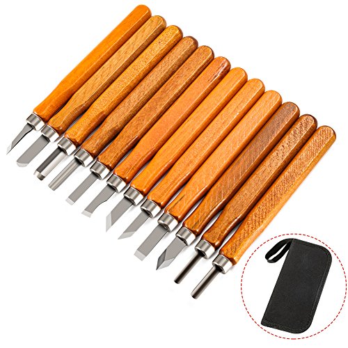 Wood Carving Tools,Delicacy 12 Set Professional Carbon Steel Carving Chisels Knife Kit for DIY Sculpture Carpenter Experts & Beginners - Thumbnail 7